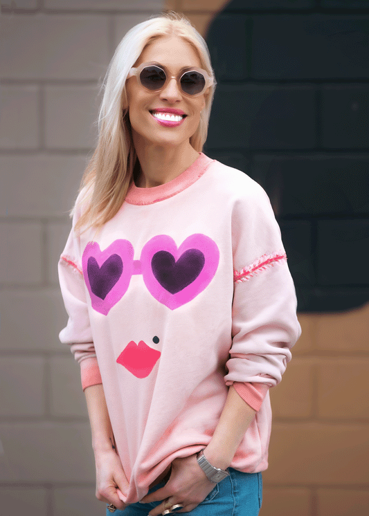 I HAVE NOTHING TO FEAR Hand-Painted Sweatshirt - Washed Coral