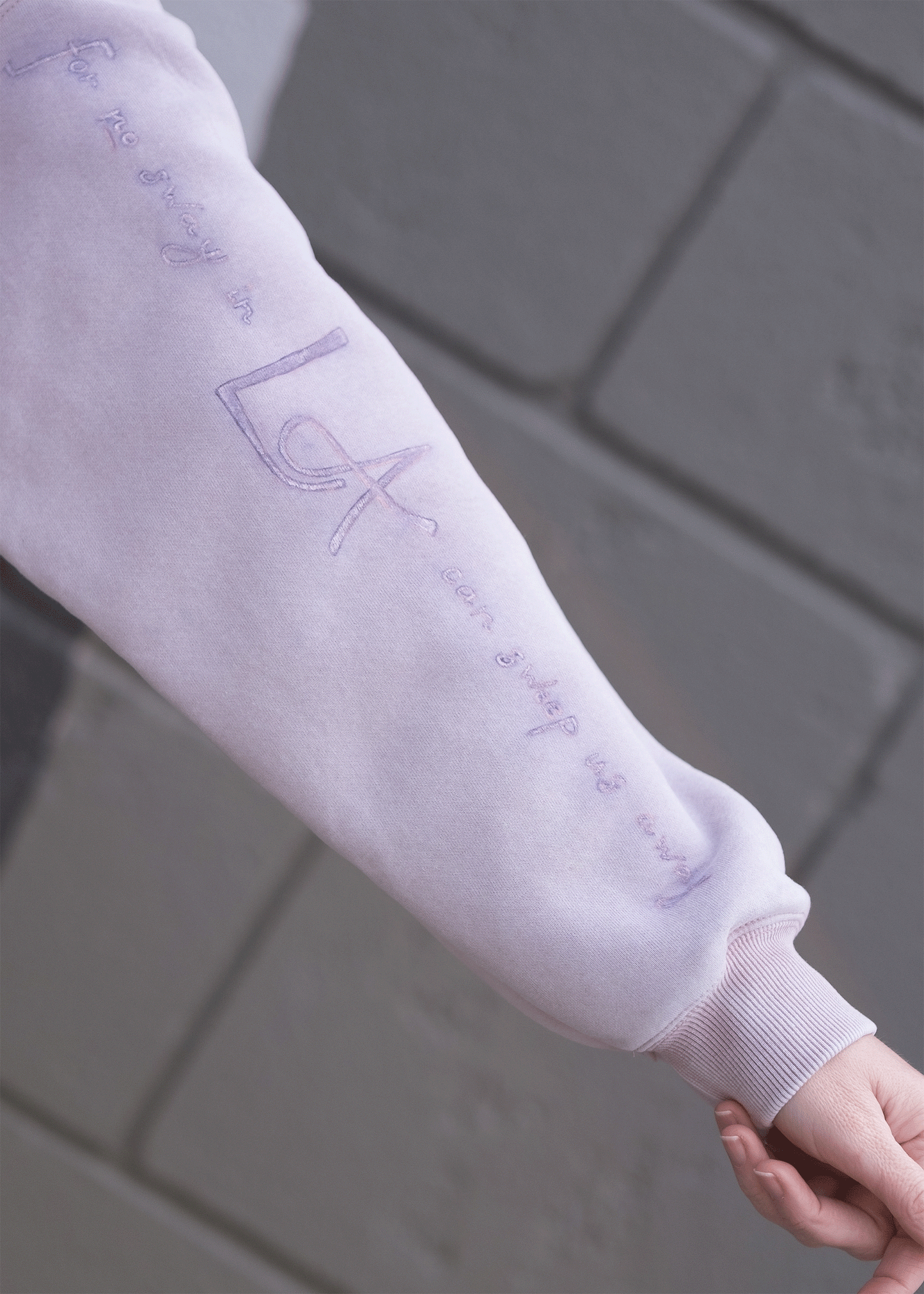 LIFE IS TOUGH DARLING BUT SO AM I Hand-Painted Sweatshirt - WASHED LAVENDER