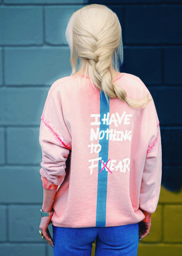 I HAVE NOTHING TO FEAR Hand-Painted Sweatshirt - Washed Coral