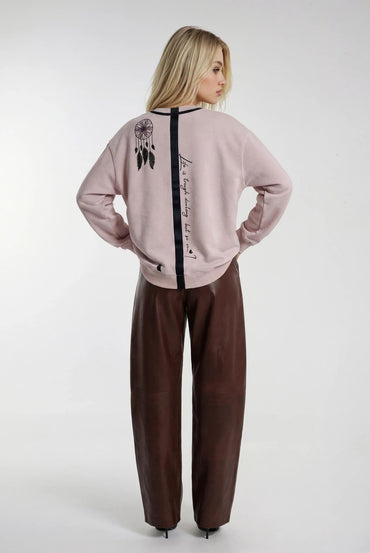 LIFE IS TOUGH DARLING Hand-Painted Dreamcatcher Sweatshirt - Lavender