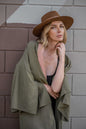 TAKE ME AS I AM Hand-Painted Linen Kimono⎪Olive Blush