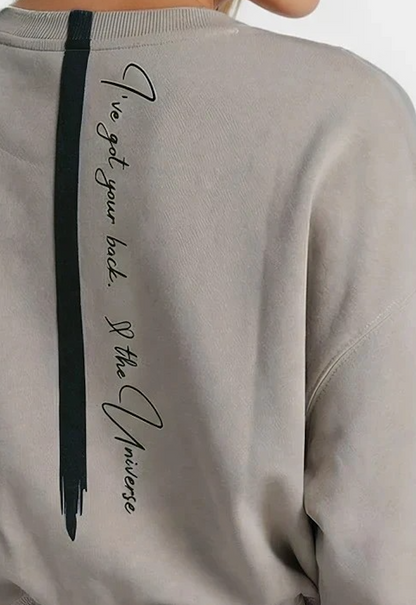 IVE GOT YOUR BACK Cropped Affirmation Sweatshirt - Sandstone