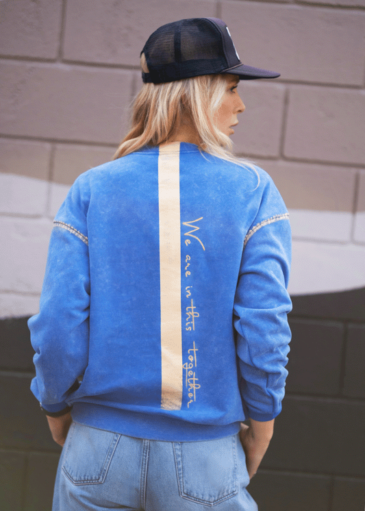 LAND THAT WE LOVE Hand-Painted Sweatshirt - Washed Blue