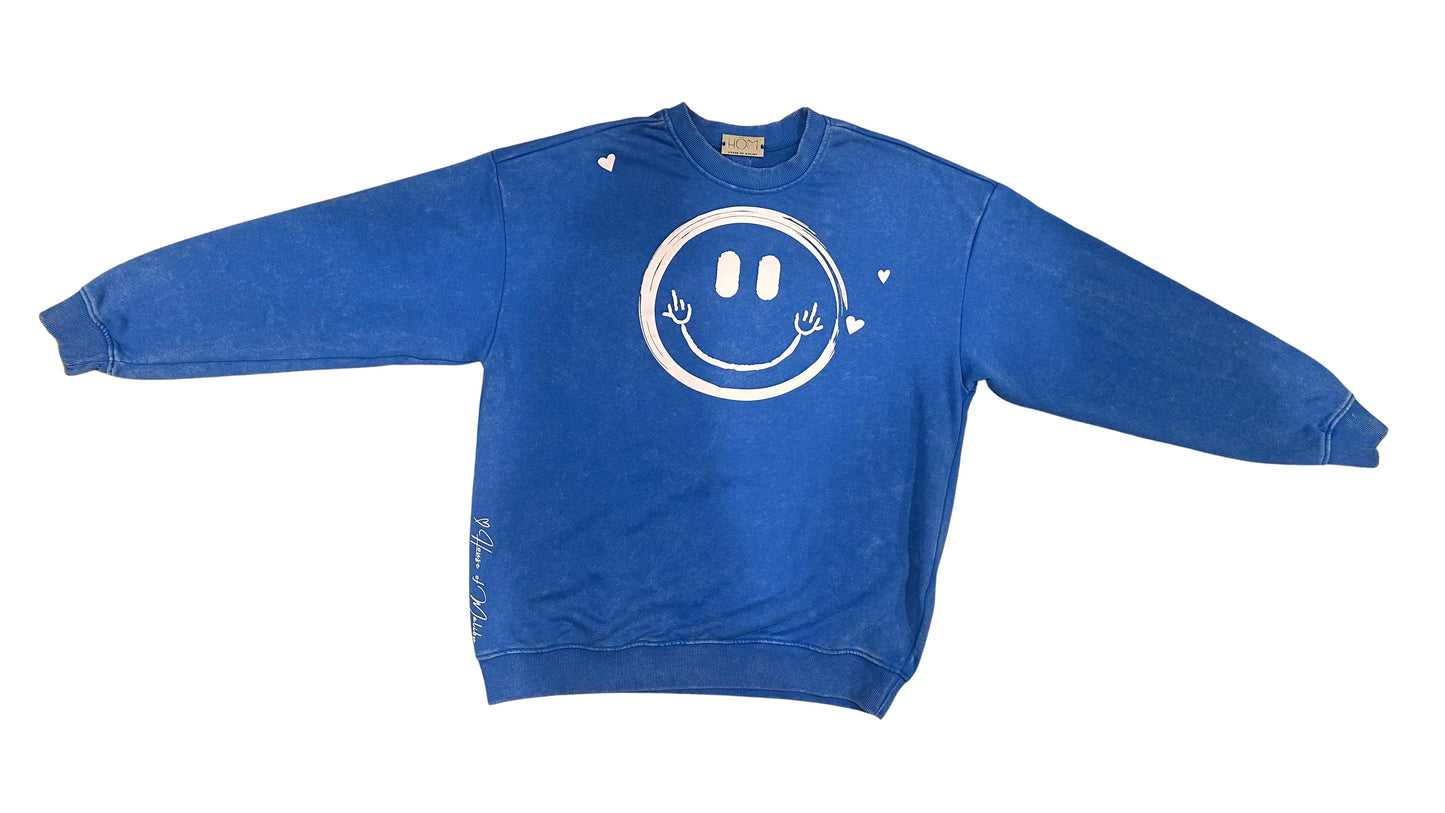 MAMA ALWAYS SAID Oversized Boyfriend Sweatshirt – Malibu Blue