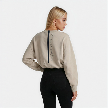 IVE GOT YOUR BACK Cropped Sweatshirt- Sandstone