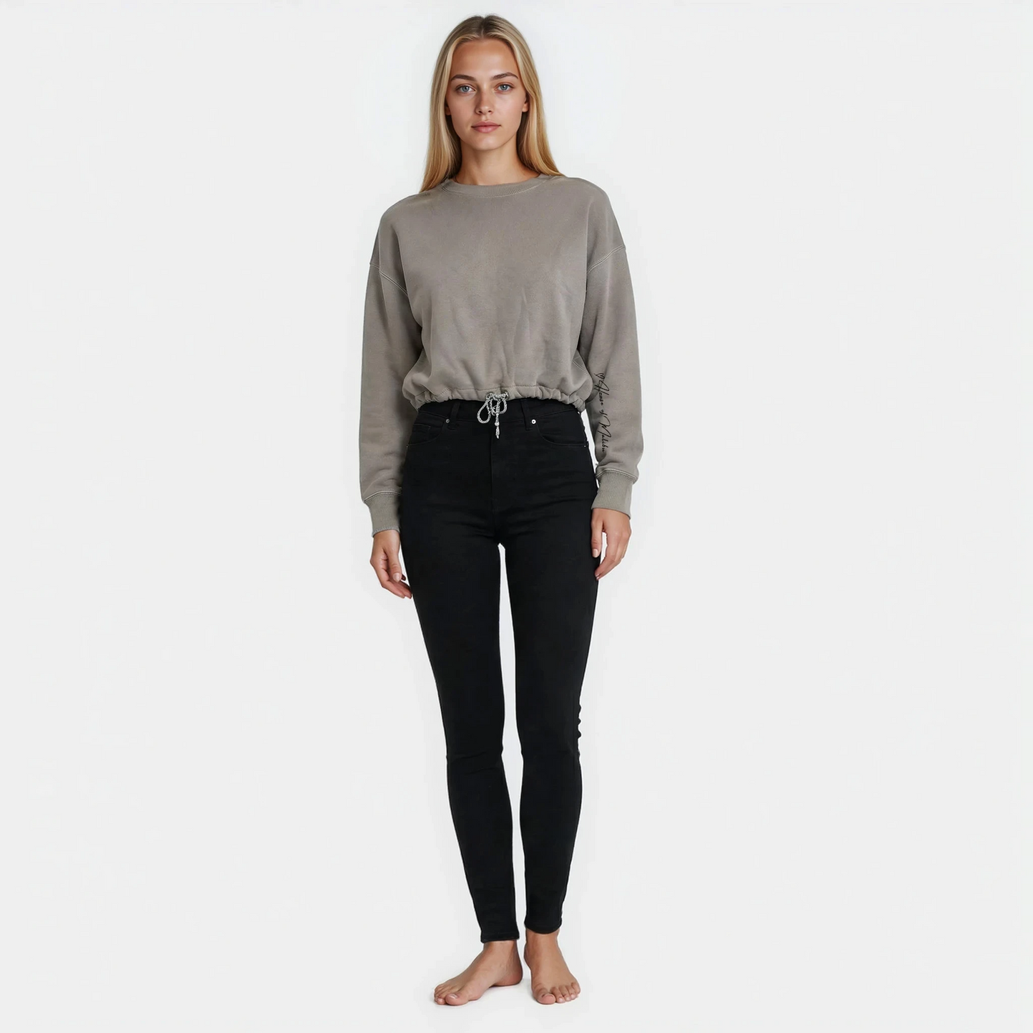 IVE GOT YOUR BACK Cropped Sweatshirt- Sandstone